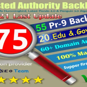 Exclusive Offer-75+ Backlinks 55 PR9 +20 EDU/GOV 80+DA manually Do Safe SEO Increase Google rank for $5