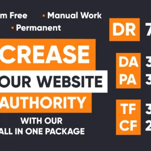 Increase DR 70+ DA 30+ PA 30+ TF 30+ CF 20+ of website Safe and Guaranteed for $53