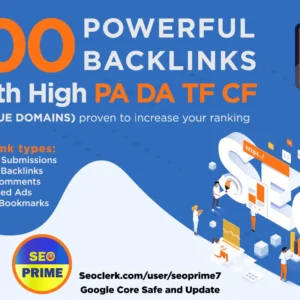 Increase Ranking with 100 Unique Domain High Authority Backlinks PA DA TF CF Upto 100 for $5
